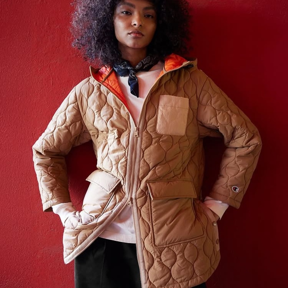 Champion Legacy Women’s Quilted Coat Tan/Orange